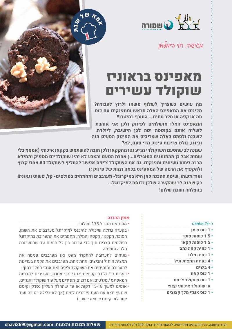 מאפינס בראוניז שוקולד עשירים