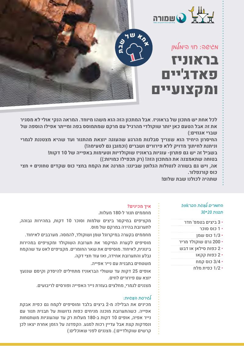 בראוניז פאדג'יים ומקצועיים